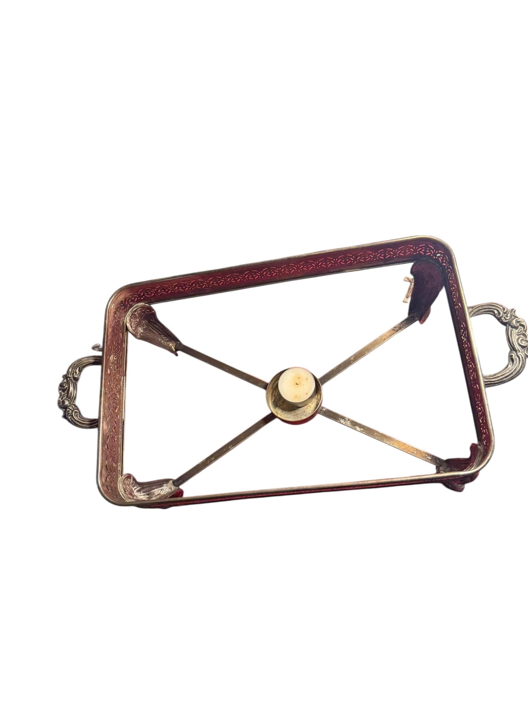 Antique Silverplate Chafing Dish Warming Server Victorian Table Decor - Thumbnail 4