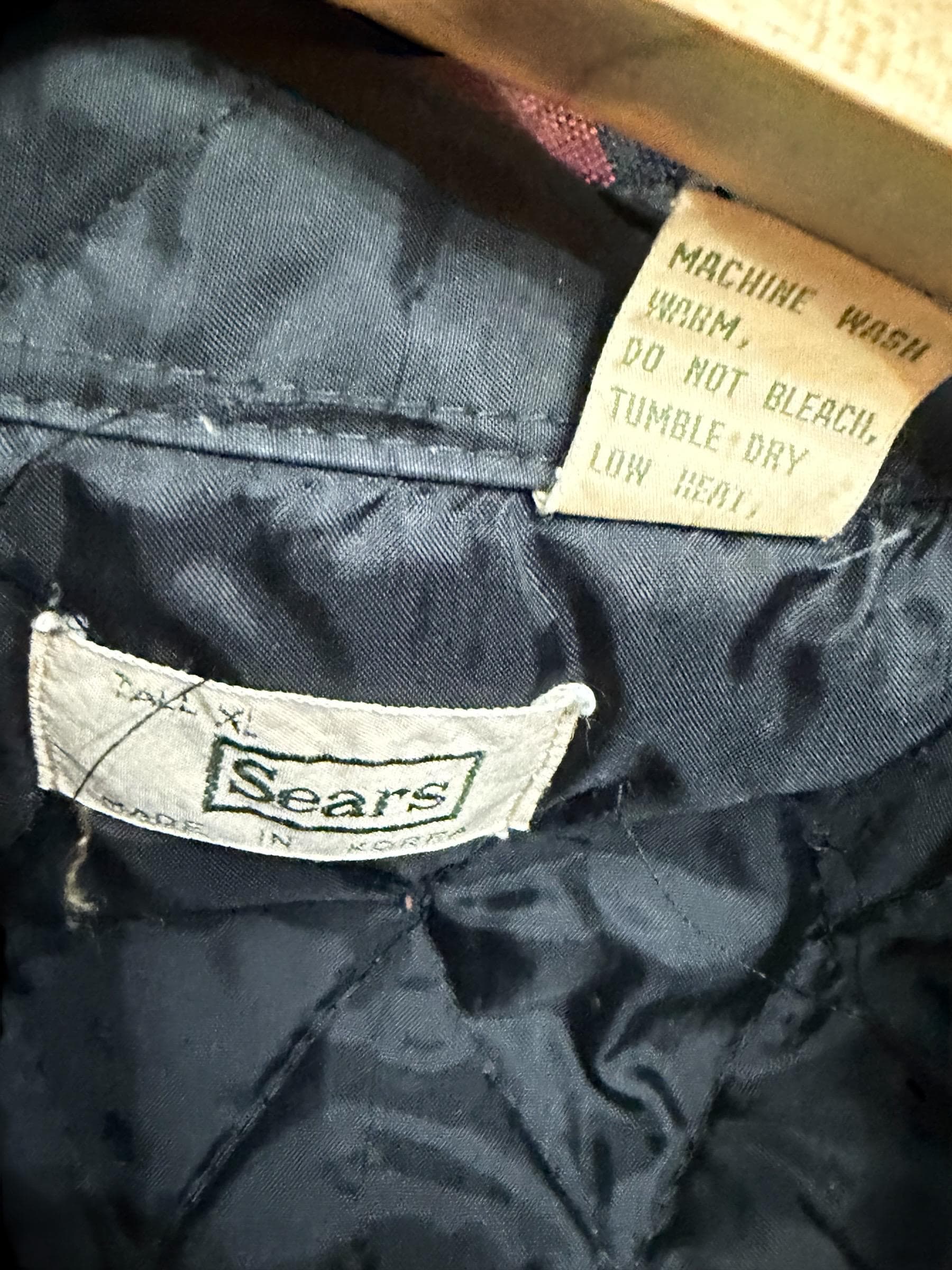 Vintage Sears Buffalo Plaid Quilted Flannel Jacket XL 70s Workwear - Thumbnail 3