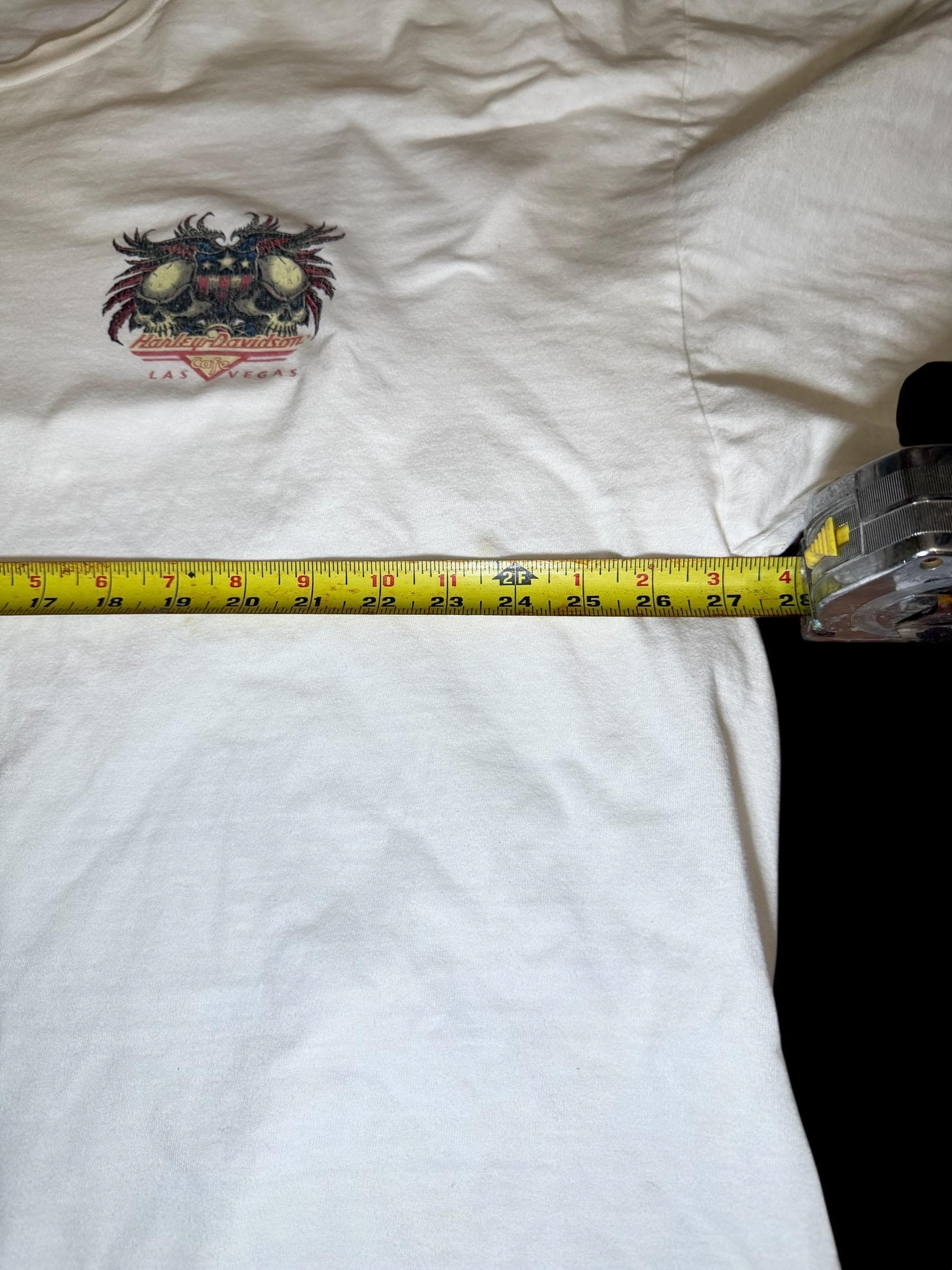 Vintage Harley Davidson Las Vegas Cafe T Shirt 3XL Distressed Biker Tee - Thumbnail 7