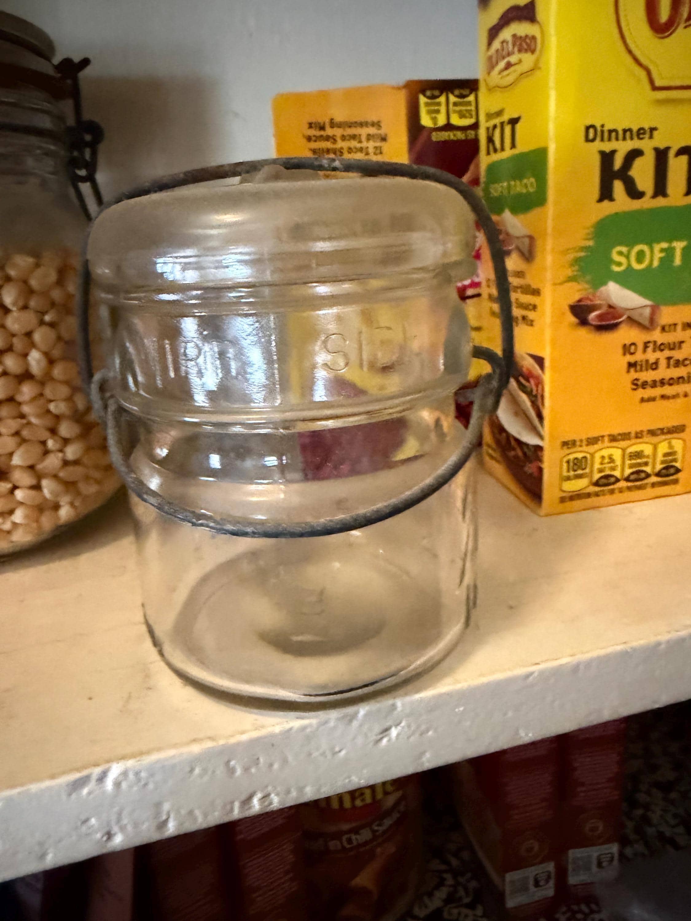Vintage Ball Ideal Glass Bail Lid Jars Set of 2 - Antique Canning Kitchen Decor - Image 1