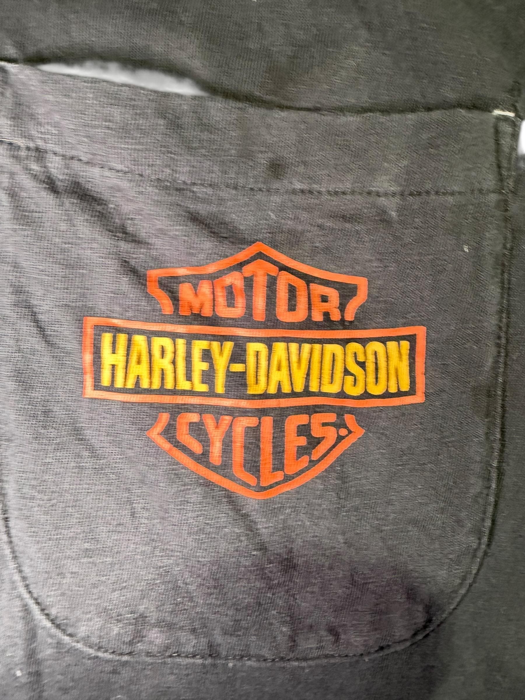 Harley-Davidson Pocket T-Shirt Men’s 2XL Black Faded Bar & Shield Logo - Thumbnail 3