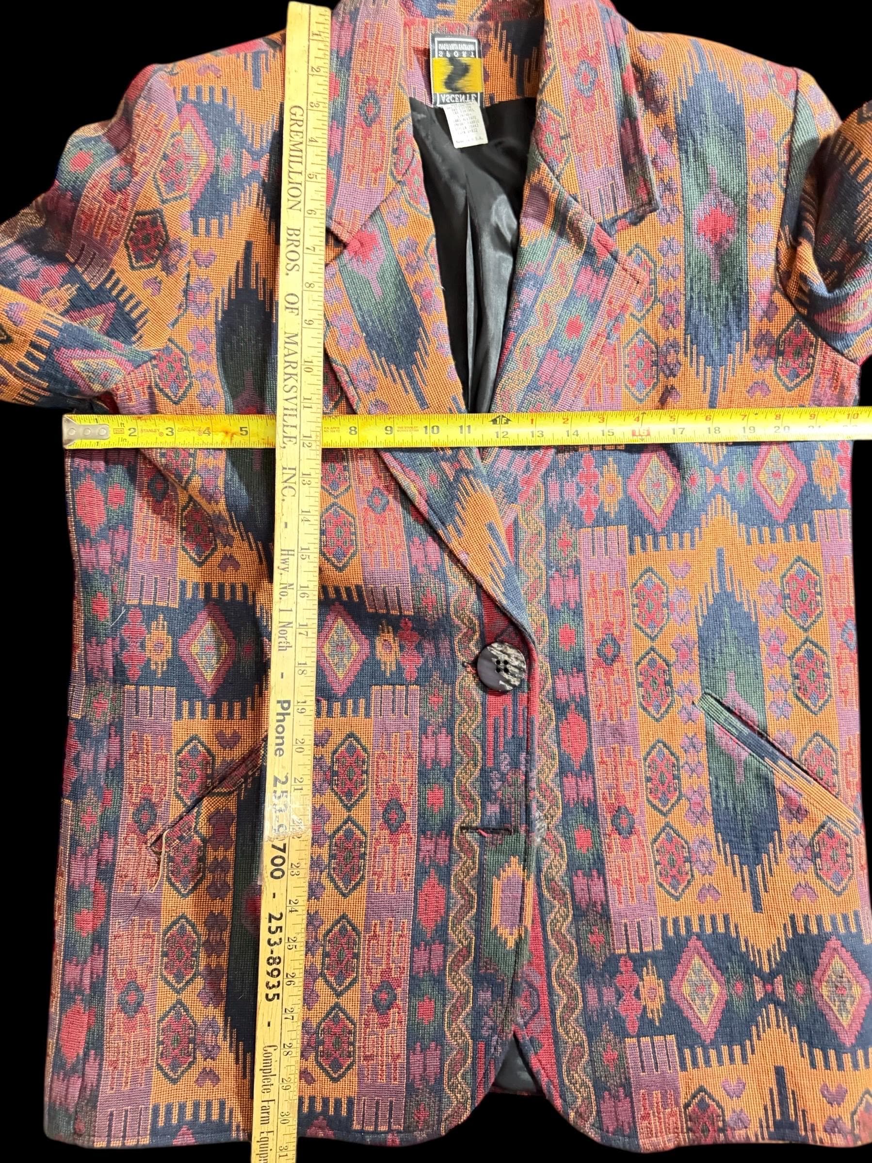 Vintage Southwestern Tapestry Blazer Ascente Sport USA Made Large - Thumbnail 6