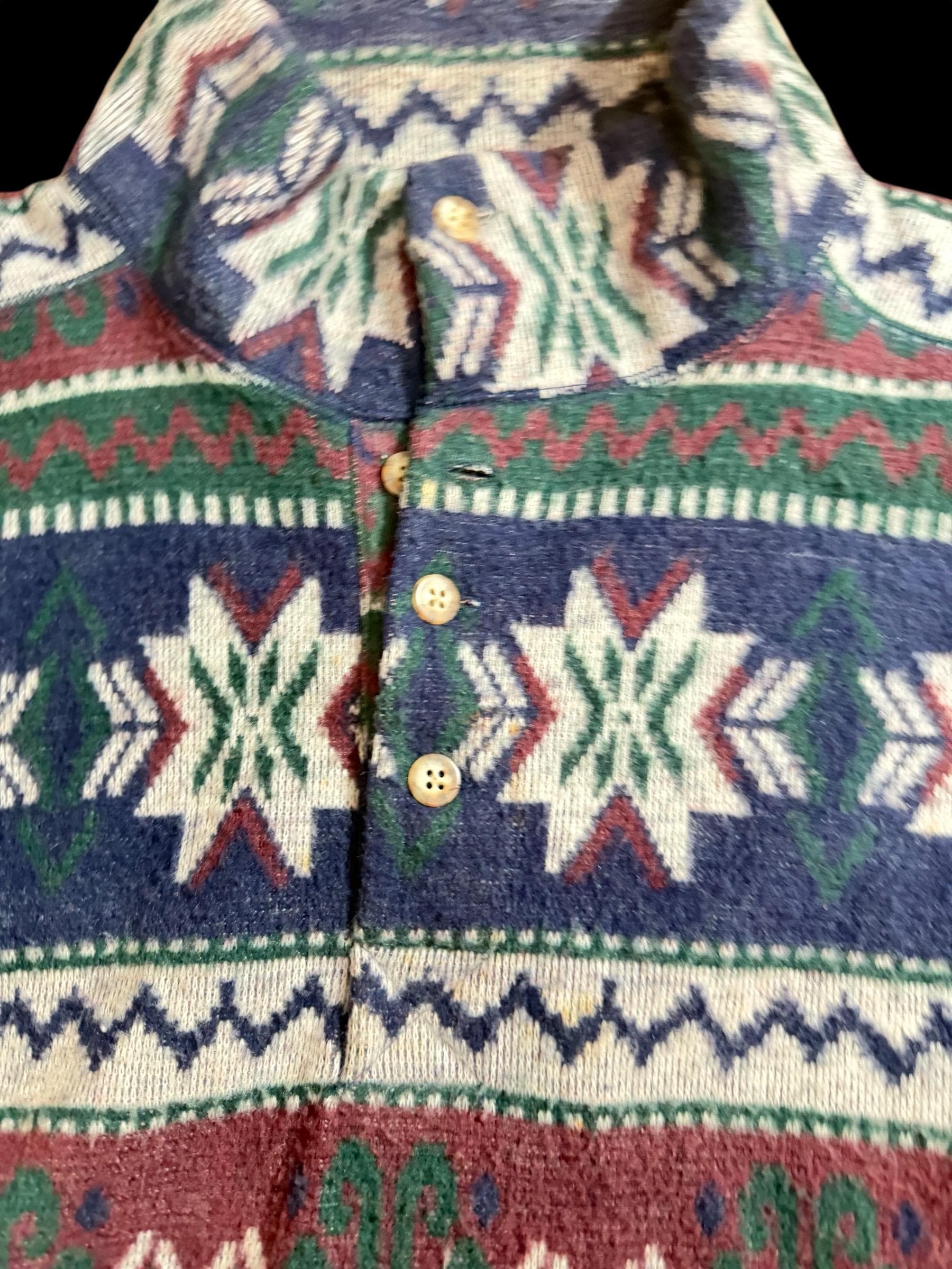 Vintage 90s Structure Jeanswear Southwestern Aztec Knit Sweater Mens XL - Thumbnail 3