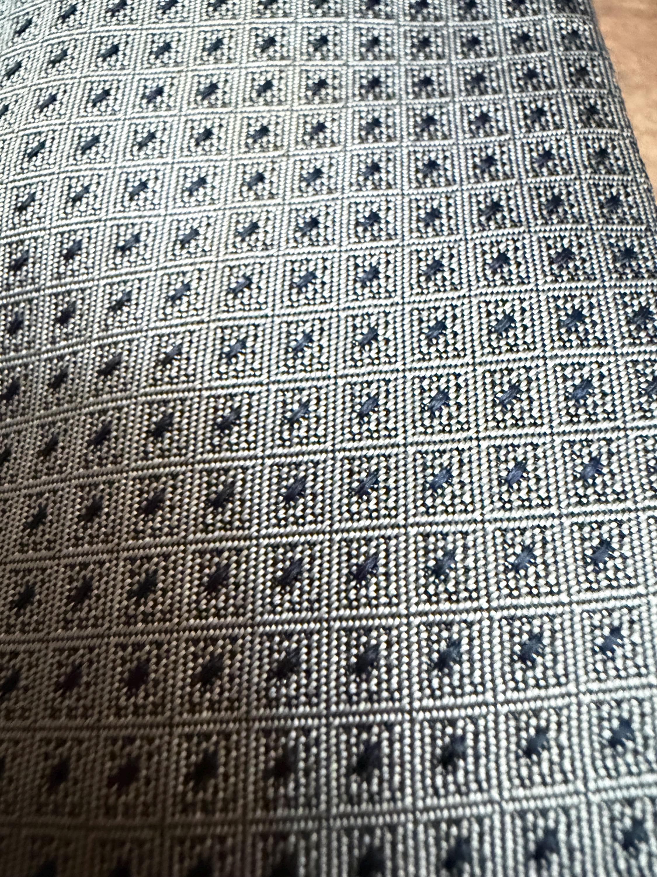 Vintage Versace Silk Tie Made in Italy Gray Navy Designer Necktie - Thumbnail 4