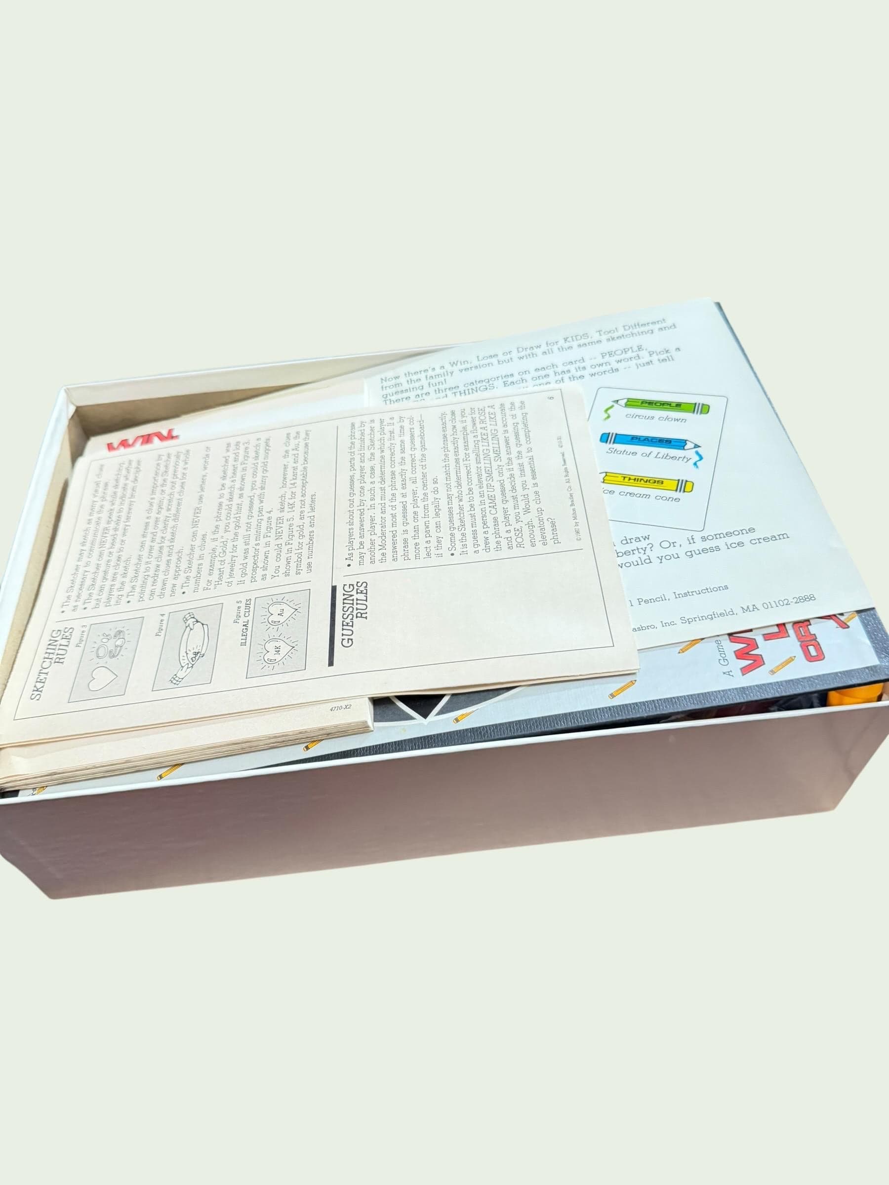 1987 Win Lose or Draw Board Game Milton Bradley 80s Party Game Complete - Thumbnail 8