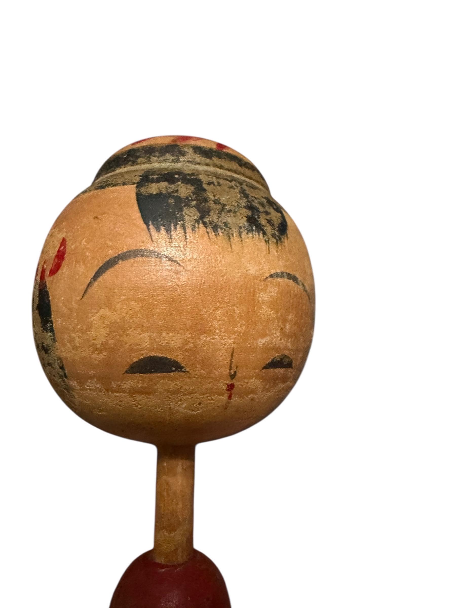 Vintage Japanese Kokeshi Dolls Lot of 2 Naruko Hijiori Wooden Folk Art Showa Era - Thumbnail 4