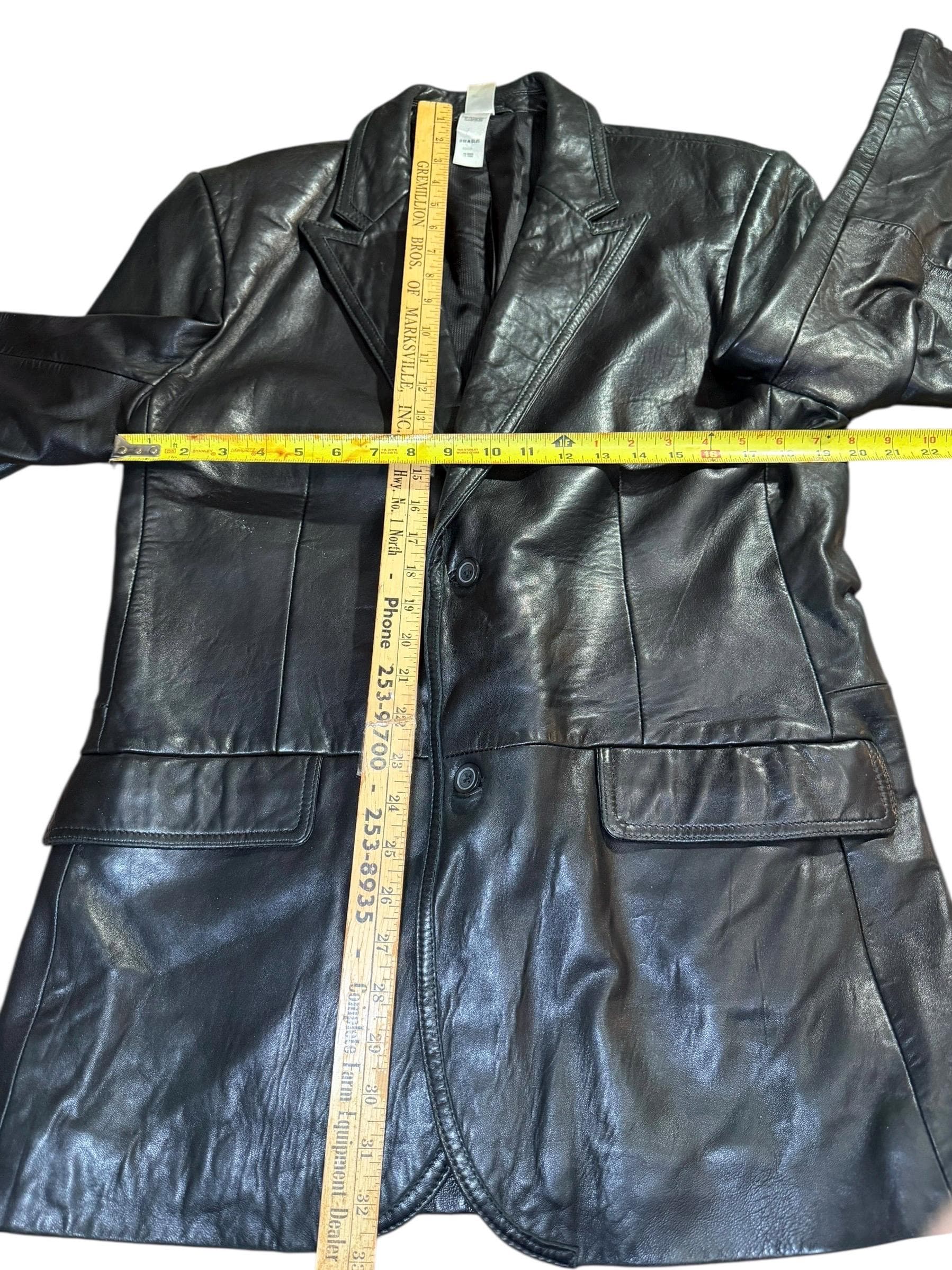 Claiborne Black Lamb Leather Blazer Men’s 42R Leather Sport Coat - Thumbnail 7