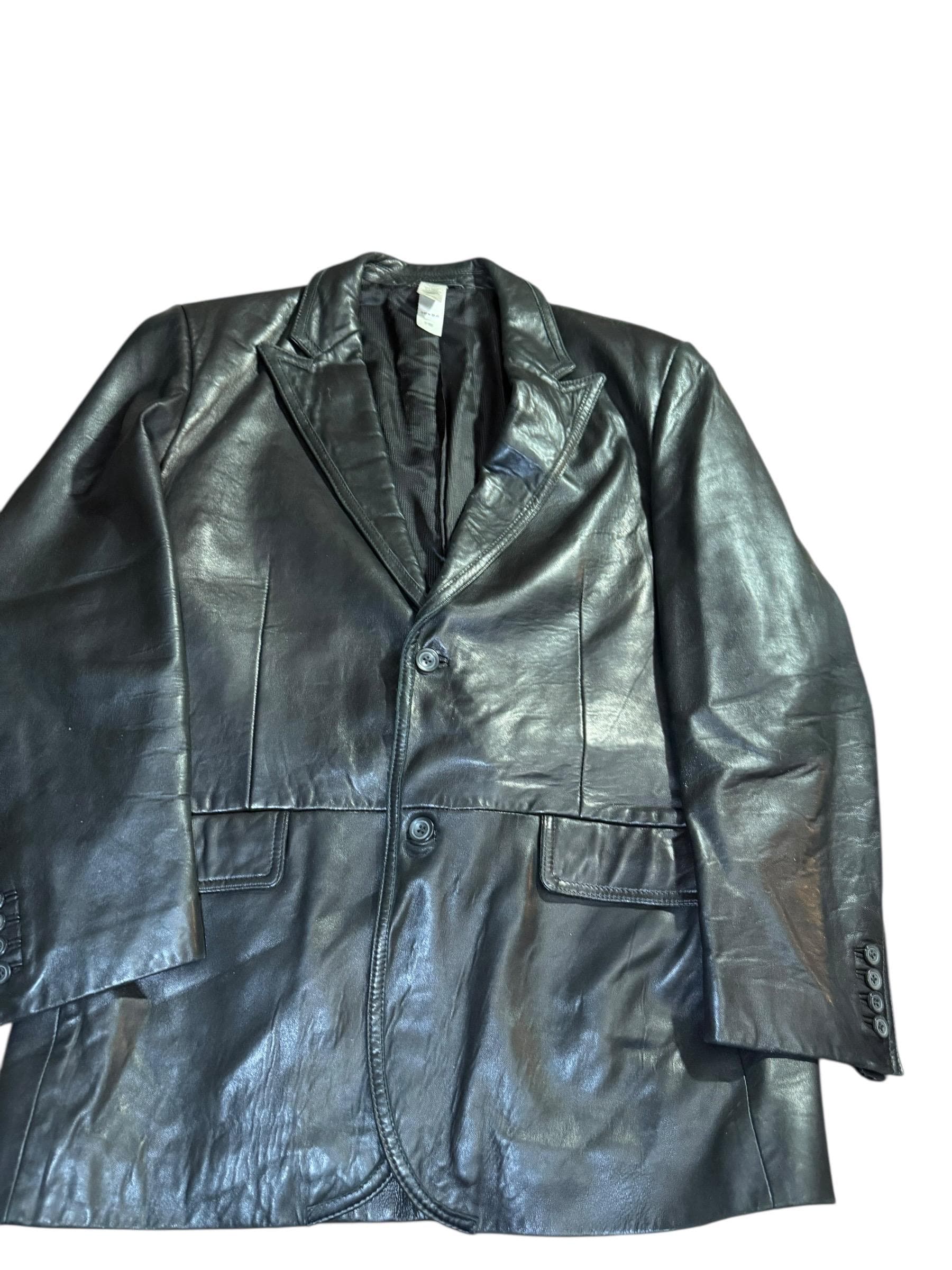 Claiborne Black Lamb Leather Blazer Men’s 42R Leather Sport Coat - Thumbnail 6