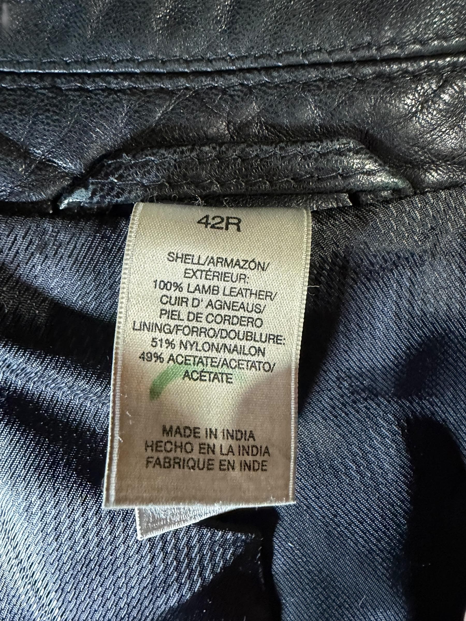 Claiborne Black Lamb Leather Blazer Men’s 42R Leather Sport Coat - Thumbnail 3