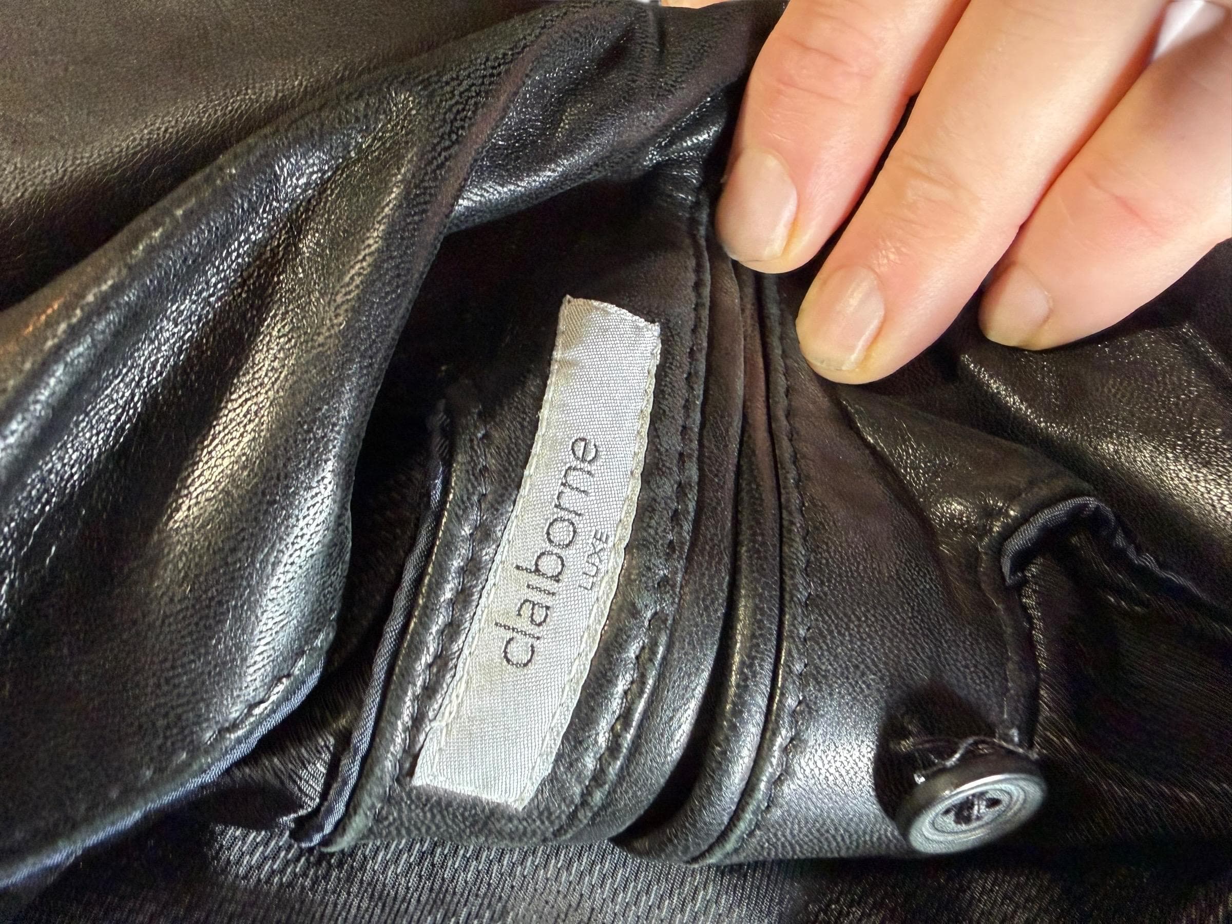 Claiborne Black Lamb Leather Blazer Men’s 42R Leather Sport Coat - Thumbnail 5