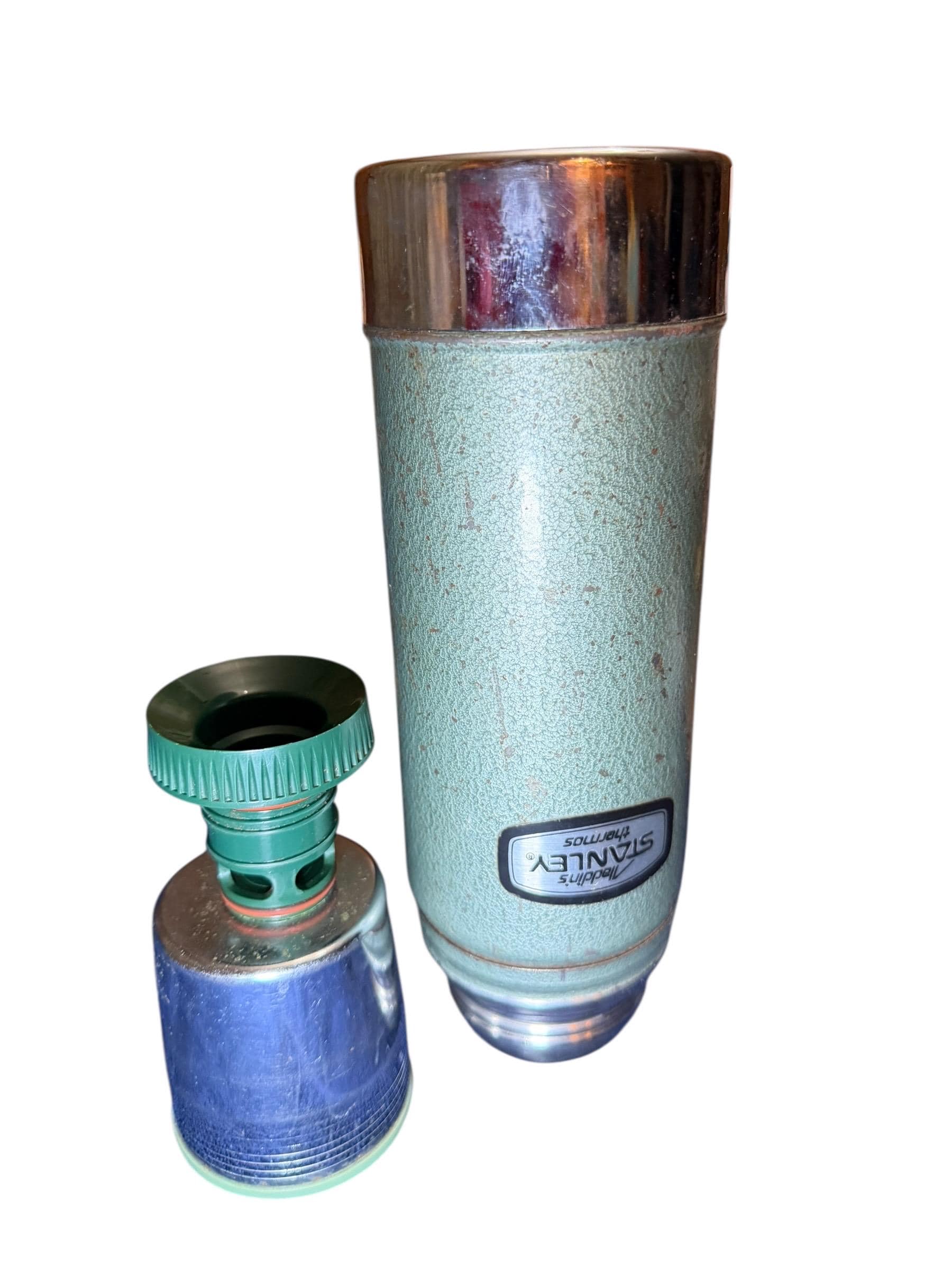 Vintage Stanley A-943C Thermos Green 1 Pint Steel Aladdin Nashville Tested Works - Thumbnail 8