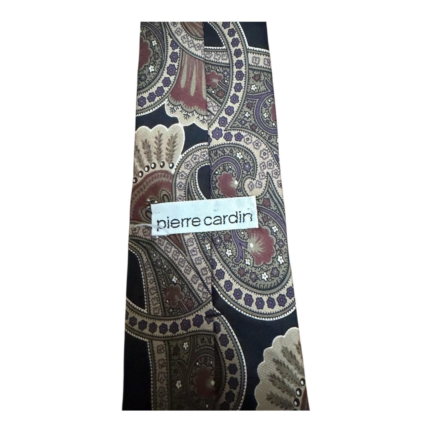 Vintage Pierre Cardin Silk Paisley Tie Black Designer Men’s Necktie - Thumbnail 3