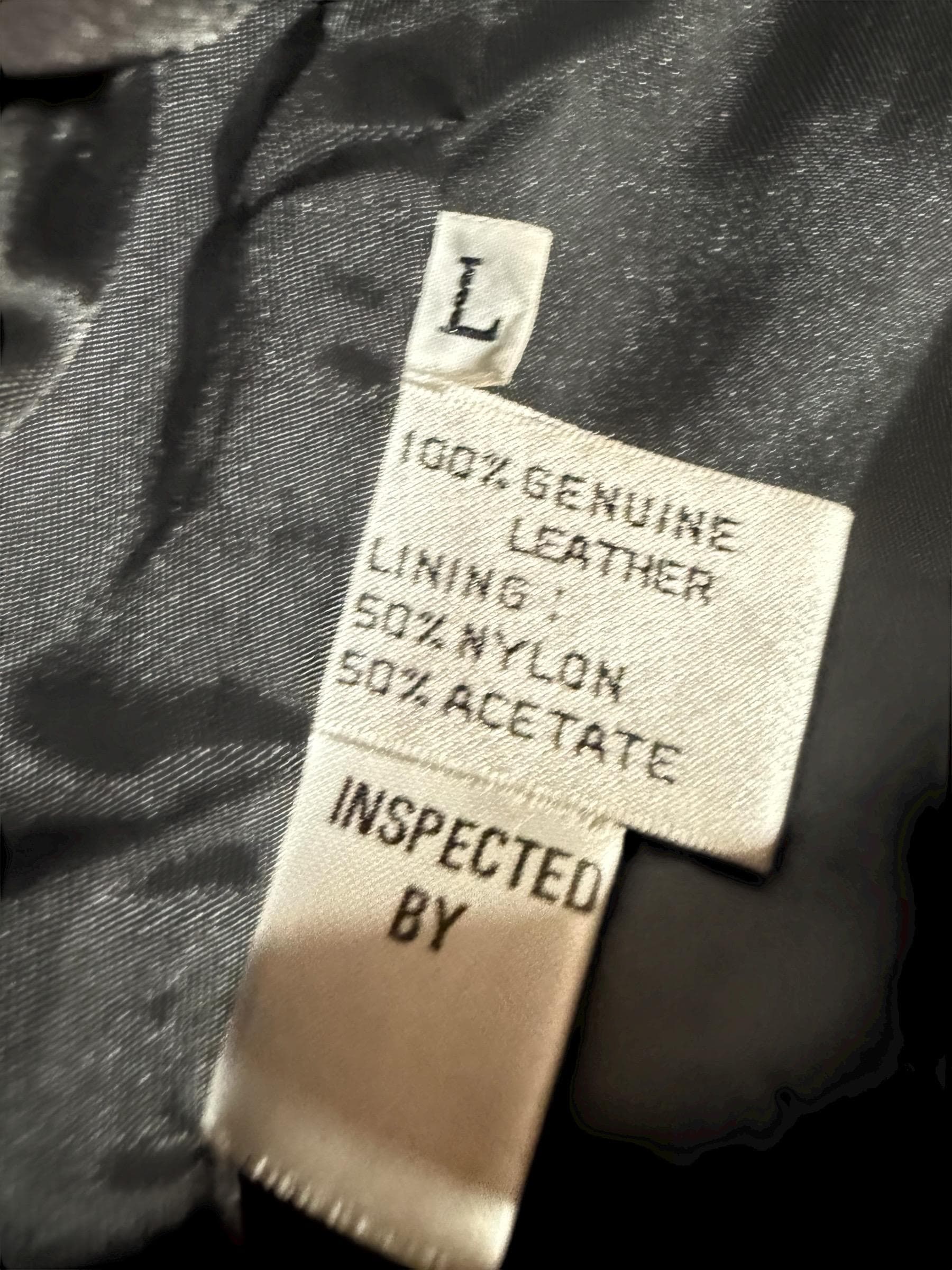 Vintage Y2K Black Leather Coat Flame Lapel LNR Size Large - Thumbnail 5