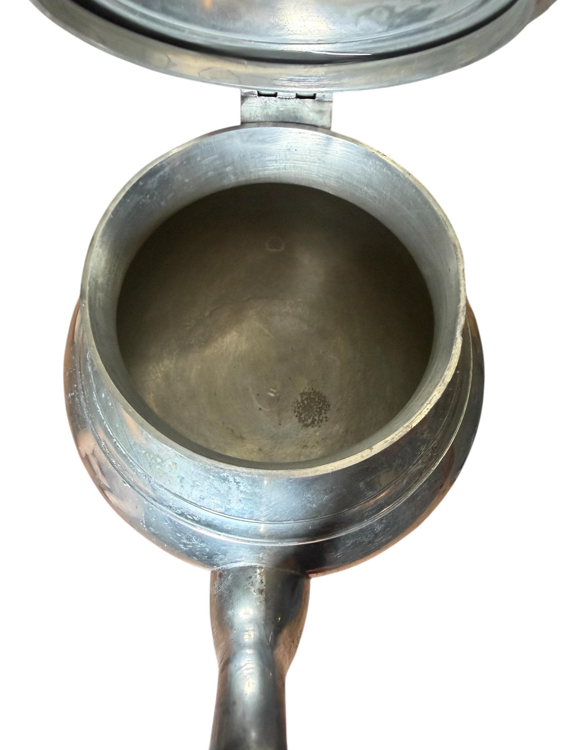 Vintage Wilton Armetale Pewter Coffee Tea Pot Wooden Handle Footed USA - Thumbnail 6