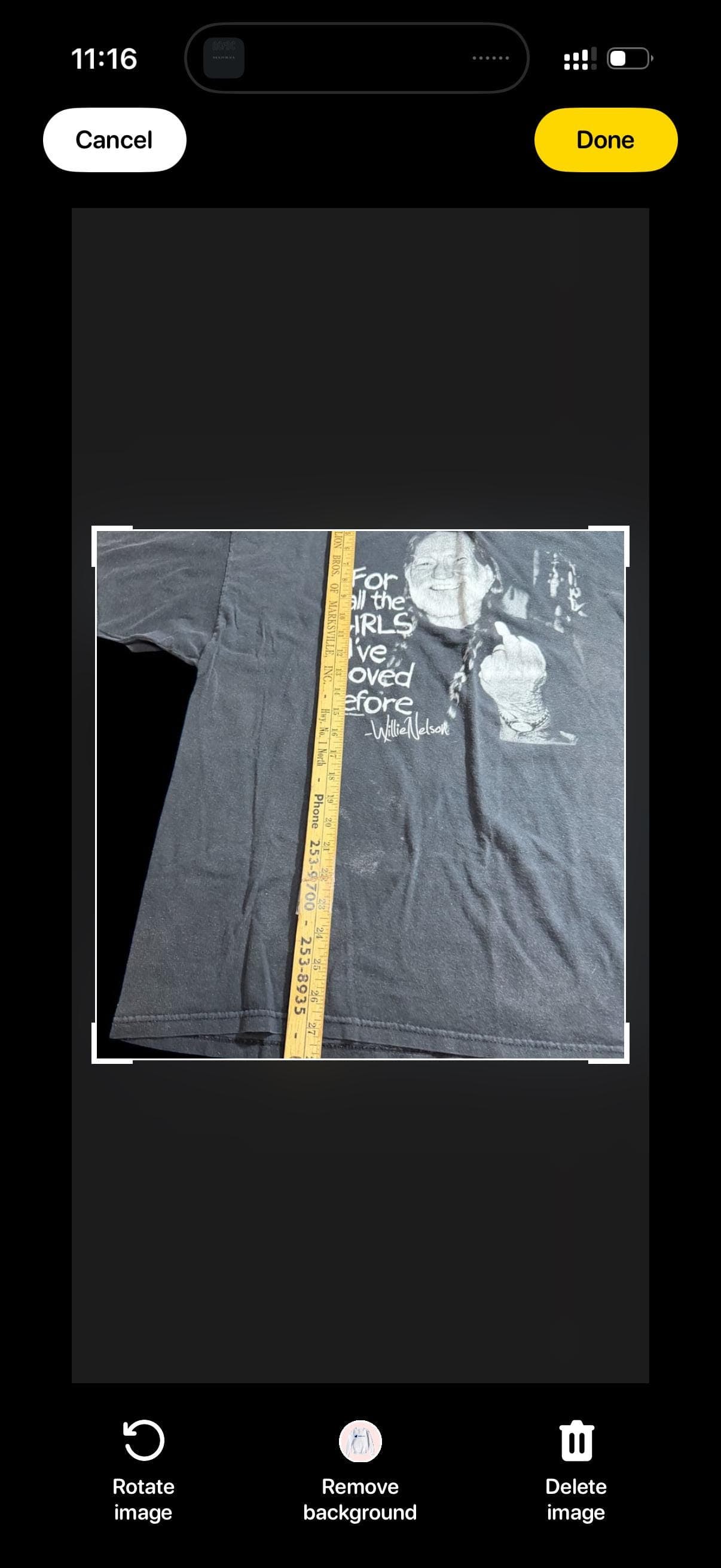 Willie Nelson Graphic T Shirt XXL Black “For All the Girls I’ve Loved Before” - Thumbnail 5