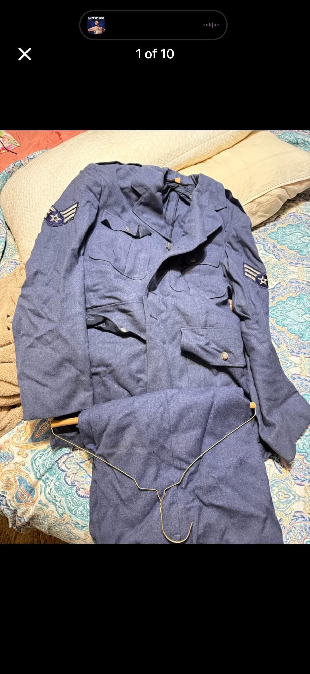 U.S. Air Force enlisted service dress uniform from the mid-20th century (likely 1960s–1970s era)