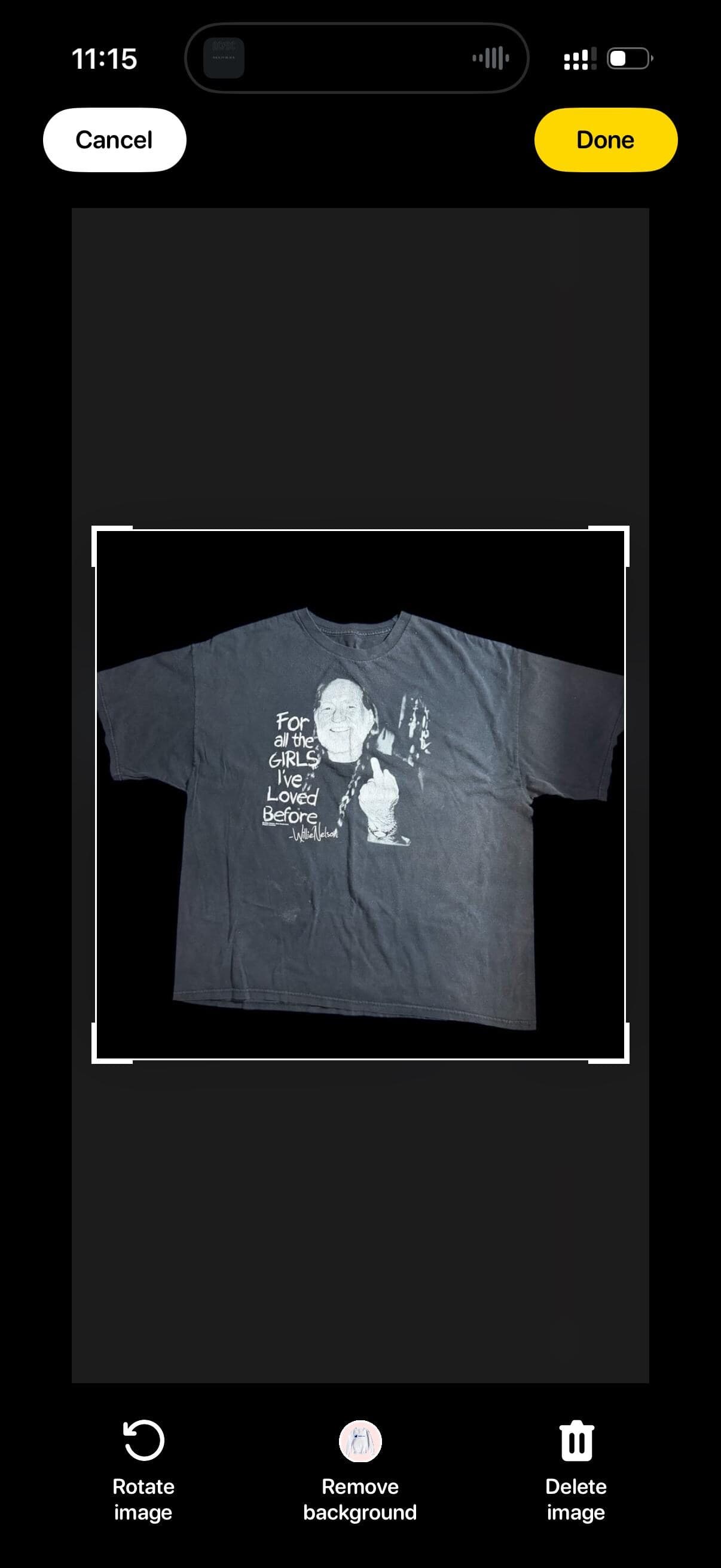 Willie Nelson Graphic T Shirt XXL Black “For All the Girls I’ve Loved Before”