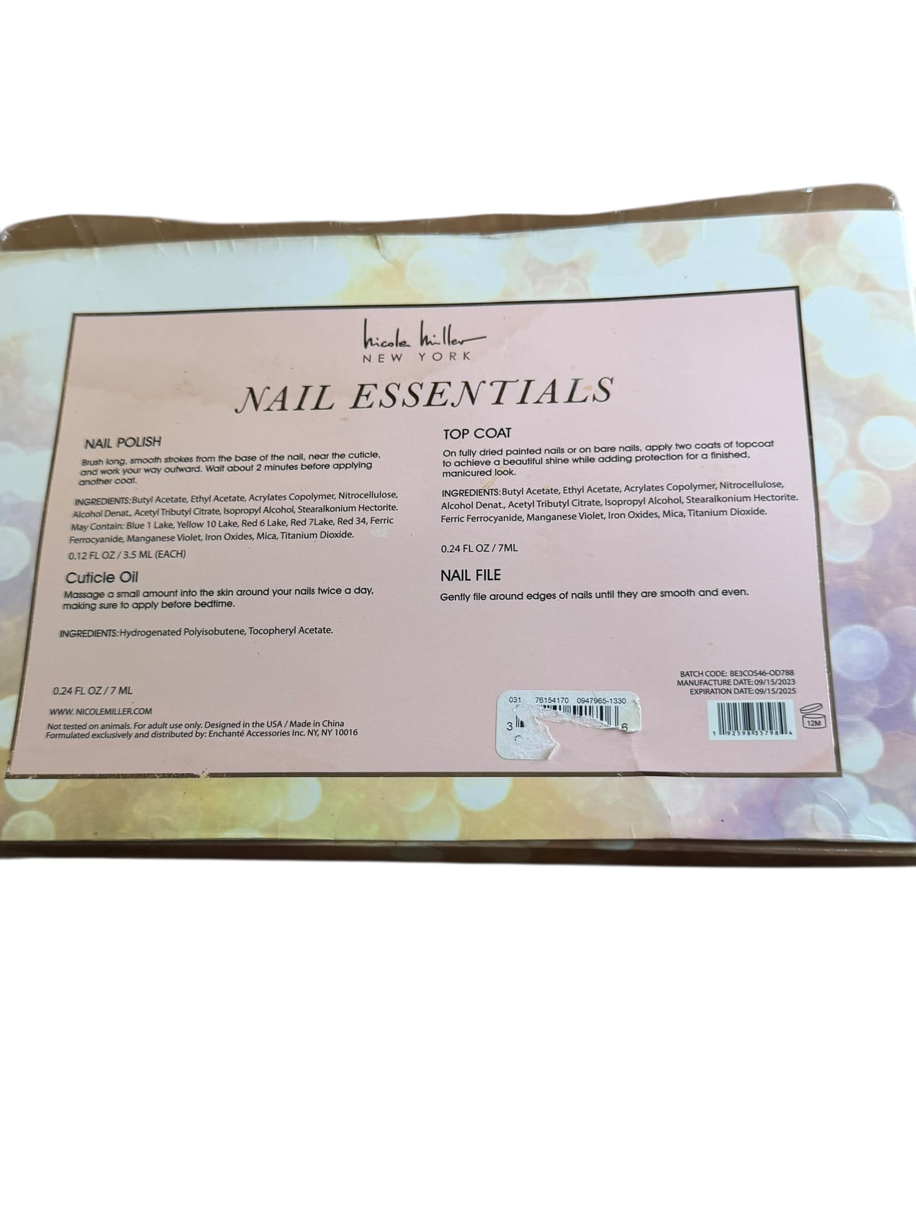 Nicole Miller New York You're a Gem Nail Essentials Set 4 Polish Cuticle Oil Top Coat - Thumbnail 4