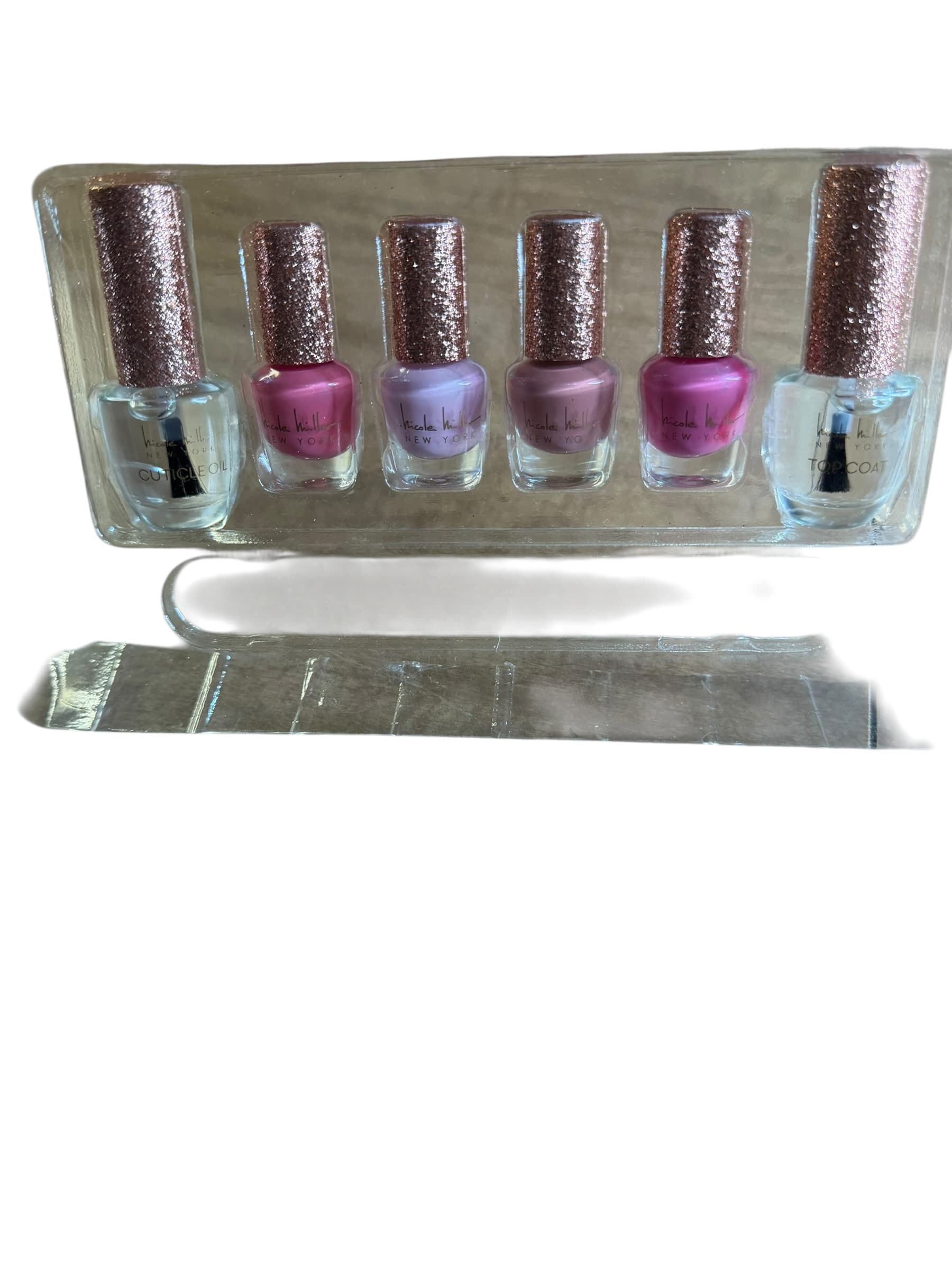 Nicole Miller New York You're a Gem Nail Essentials Set 4 Polish Cuticle Oil Top Coat - Thumbnail 5