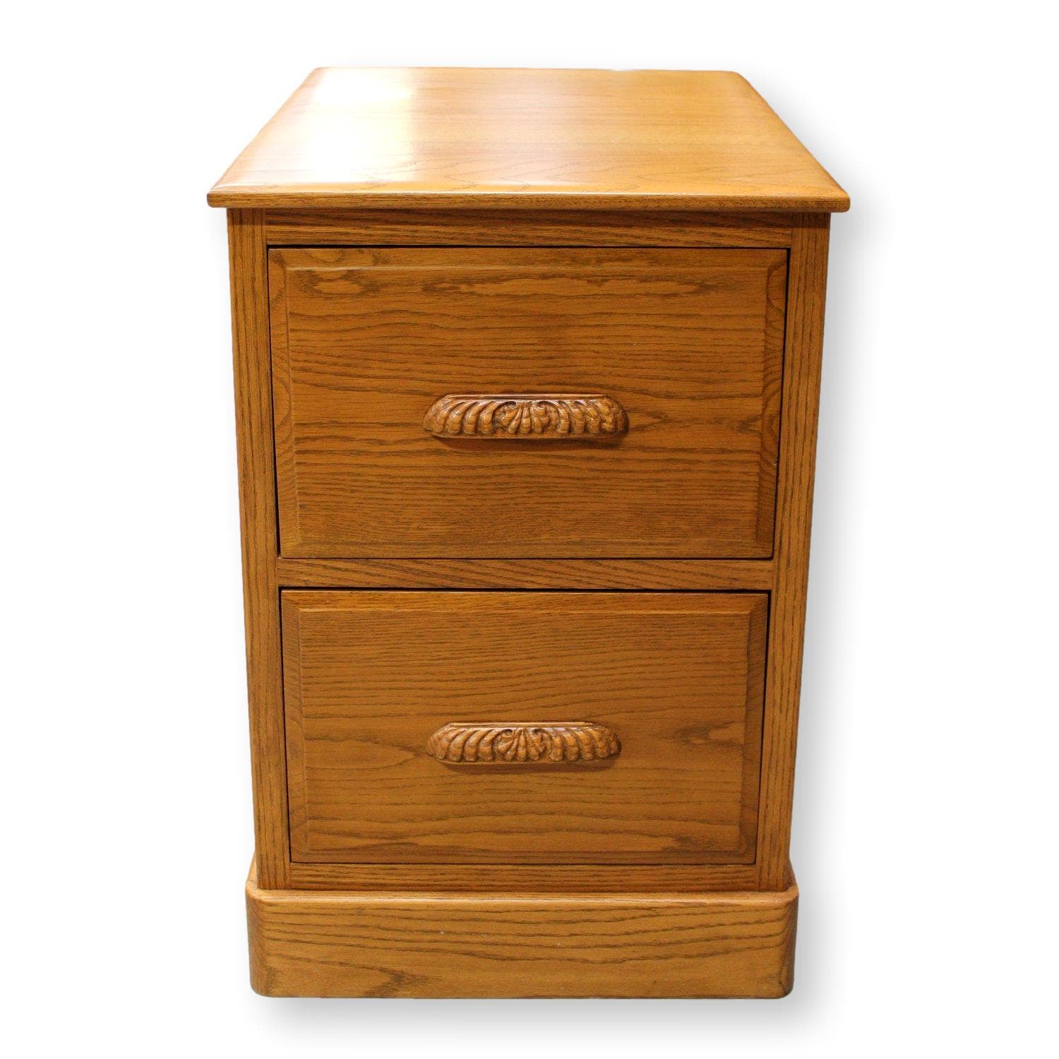 Large Oak 2 Drawer File Cabinet - Image 1