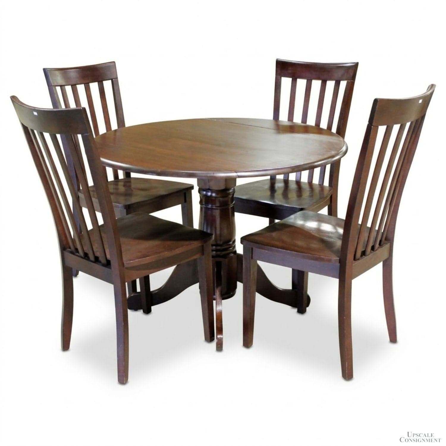 World Market Drop Leaf Table w/4 Chairs - Dark Finish - Image 1