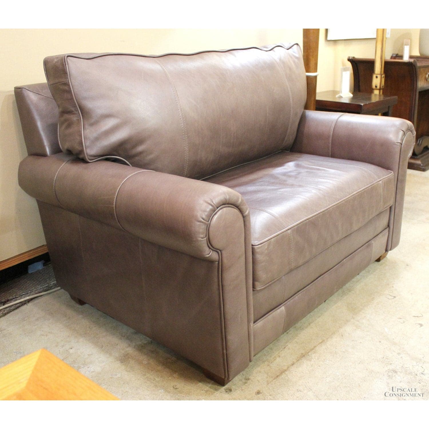 Sable Brown Leather Oversize Chair - Dark Brown - Thumbnail 3