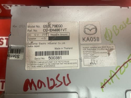 2008-2010 Mazda 6 OEM CD Player Stereo AM FM Radio SAT MP3 WMA 6 Disc GS3L79EG0 - Thumbnail 5