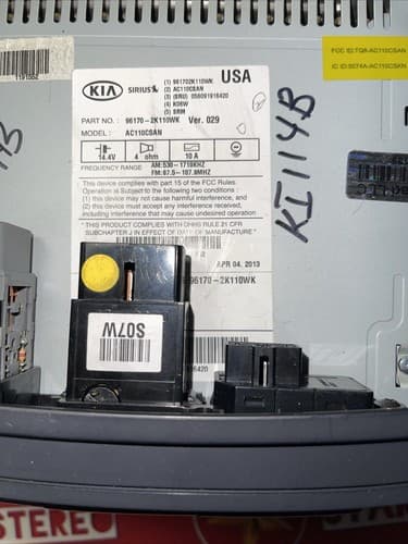 2011 2012 2013 Kia Soul OEM CD AM FM Sat Bluetooth Radio 96170-2K110WK KI114BU - Thumbnail 6