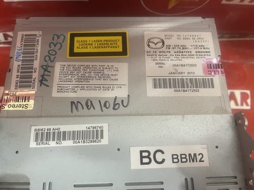 2010-2010 Mazda 3 RADIO STEREO AM/FM MP3 CD player BBM2 66 AR0A OEM SAT MA106U - Thumbnail 6