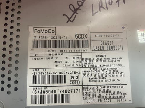 2008-2011 Land Rover LR2 LR3 AM FM Radio 6 Disc CD Player 6G9N-18C815-TA LR107AU - Thumbnail 5