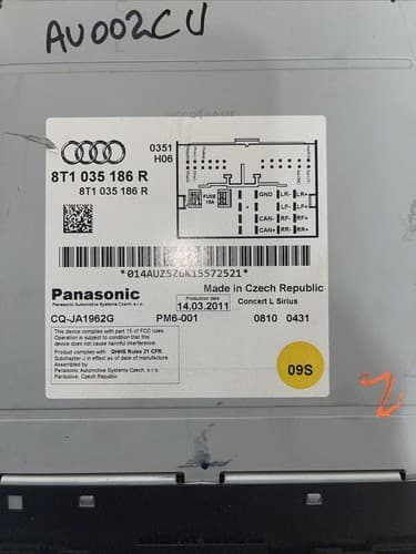 AUDI A4 A5 Q5 S4 OEM Concert Am/Fm Satellite Radio Bluetooth CD Player AU102CU - Thumbnail 4