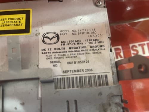 2006-2007 Mazda 3 Stereo AM FM CD Radio OEM Unit BR9E 66 AR0 OEM MA103U - Thumbnail 5