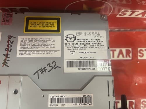 2009-2012 Mazda CX-9 CX9 SATELLITE Radio Stereo CD MP3/AM/FM TE91 66 AR0B MA111A - Thumbnail 5