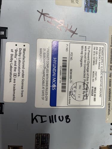 2002-2005 Kia Sedona CD Tape Player AM FM Radio Stereo P/N 1K5LC 66 860 KI111BU - Thumbnail 5