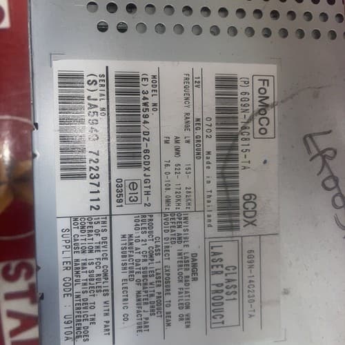 2008-2011 Land Rover LR2 LR3 AM FM Radio 6 Disc CD Player 6G9N-18C815-TA LR107U - Thumbnail 5