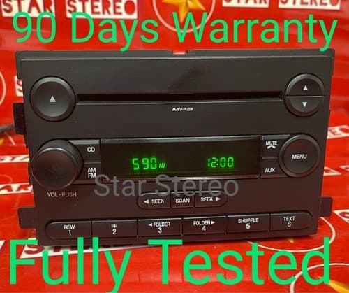06-07 Ford Focus AM FM Receiver Single Disc CD Player 6S4T-18C869-BD FO140U - Image 1