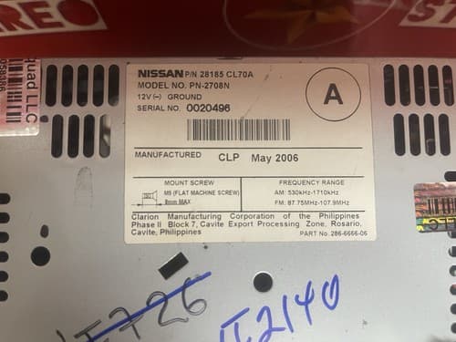 06 07 08 Infiniti FX35 Radio Stereo Audio CD MP3 Player 28185CL70A NI214U - Thumbnail 5