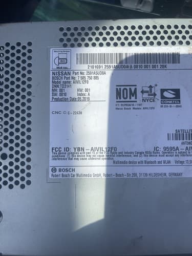 2018-2019 Nissan Sentra Versa AM FM Radio Stereo Receiver 2591A5UDOA OEM NI10U - Thumbnail 4