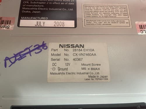 2006-2010 INFINITI M35 CONSOLE ENTERTAINMENT DVD PLAYER 28184-EH10A OEM NI216U - Thumbnail 5