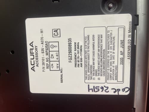 2006 ACURA MDX OEM RADIO RECEIVER STEREO 39101-S3V-A070-M1 AM FM CD AC107U - Thumbnail 5