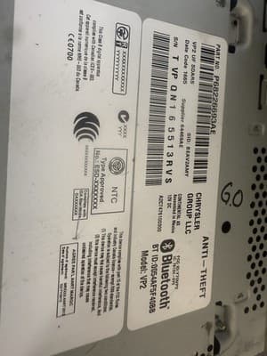 2015 - 2016 Chrysler 200 OEM RA2 VP2 Touch Screen Bluetooth SAT Media Reciever - Thumbnail 7