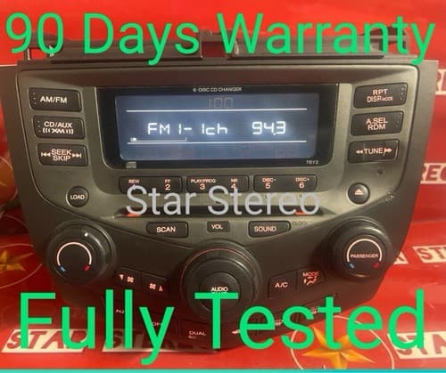 HONDA Accord OEM Factory Stereo Radio Stereo AUX 6 CD Player 7BY1 HO140U - Image 1