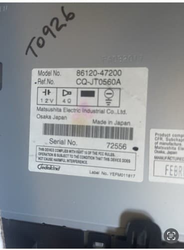 2006-09 Toyota Prius AM FM Radio CD WMA mp3 Player 51824 Part Number 86120-47200 - Thumbnail 4