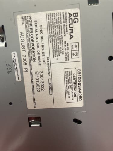 05 06 ACURA MDX Navigation GPS System Radio 6 CD Player 39100-S3V-A250 AC105U - Thumbnail 5