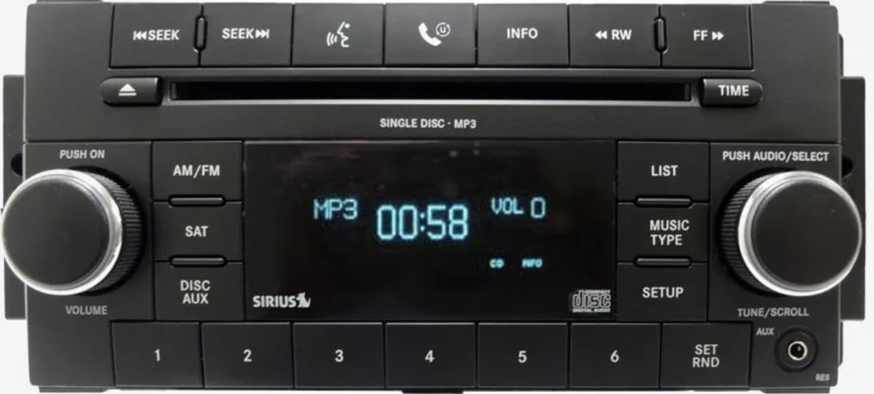 2007 - 2011 Jeep Dodge Chrysler RAM RES Radio UConnect CD Player AUX CH102AU - Thumbnail 5