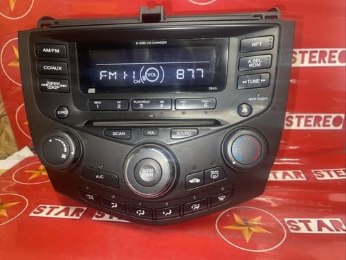 03 04 05 06 07 HONDA Accord Radio Stereo 6 Disc CD Player 7BX0 Coupe EX HO144U - Image 1