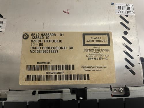 2010-2011 Bmw 335i Am Fm Cd Player Radio Receiver C53X2 6512 9226398-01 BM149U - Thumbnail 5