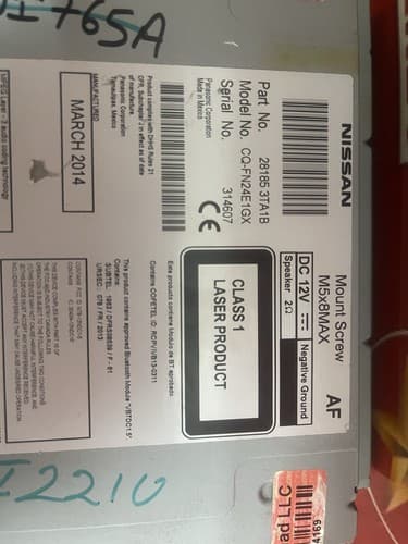 2017 - 2019 Nissan Rogue OEM AM FM XM Radio CD Player 28185 3TA1B OEM NI221U - Thumbnail 6