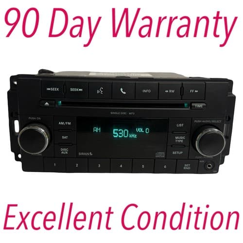 2007 - 2011 Jeep Dodge Chrysler RAM RES Radio CD Player AUX 05091115AC CH121U - Thumbnail 2