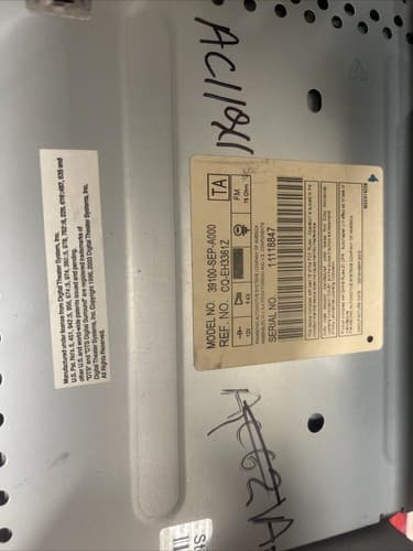 2004 - 2006 Acura TL Audio Radio CD Climate Screen 39100-SEP-A000 OEM! AC119U - Thumbnail 5